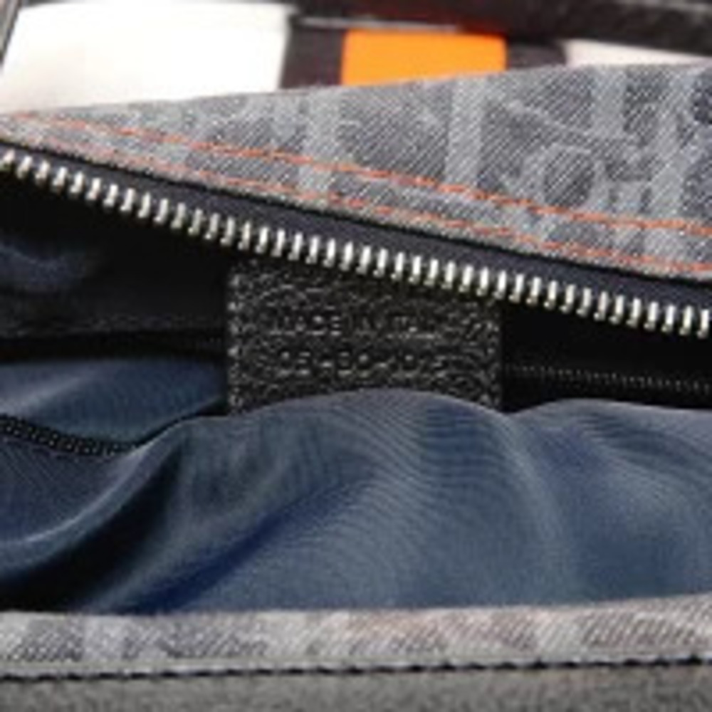 Christian Dior Denim Canvas Trotter One Shoulder Hobo Bag Navy Blue - Picture 11 of 13